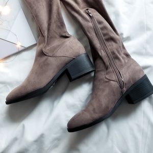 Forever 21 Shoes - Taupe Over the Knee boots Forever 21 Shoes - Taupe Over the Knee boots
